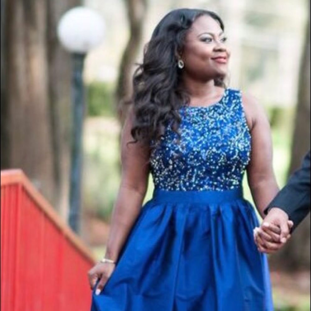 Blue Sequin gown